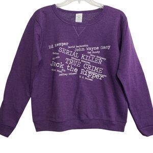 Women's "Serial Killer" Purple Sweatshirt, Size Small
